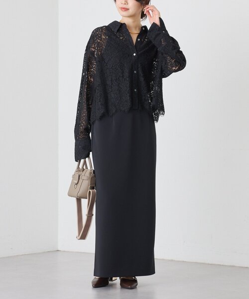 RIVE DROITE（リヴドロワ）の「【ストレスフリー/シーズンレス】ストレッチダンボールIラインスカート（スカート・レディース・モカ/ブラック/ダークブラウン・38/36）」の22枚目の写真