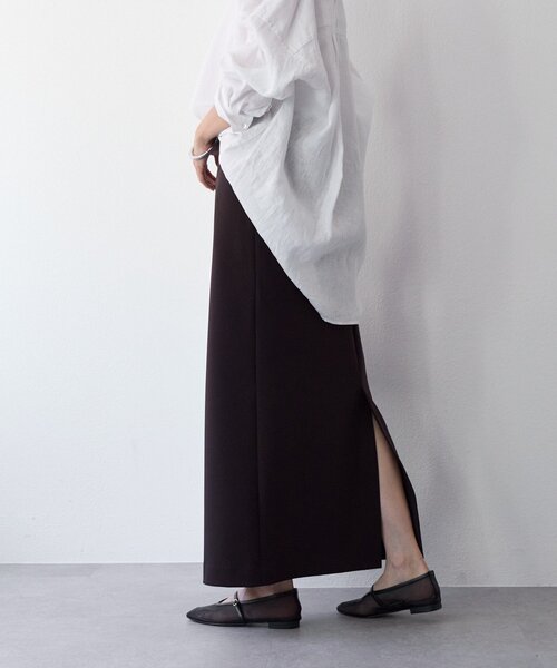 ストレスフリー】ストレッチダンボールIラインスカート（スカート