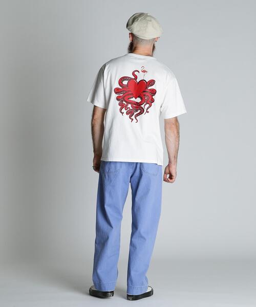 Schott(ショット)の「Schott/ショット/HEART OCTOPUS T-SHIRT/ハートオクトパス Tシャツ(Tシャツ/カットソー・メンズ・ネイビー/ブラック/ホワイト・M/L/2XL/XL)」の9枚目の写真