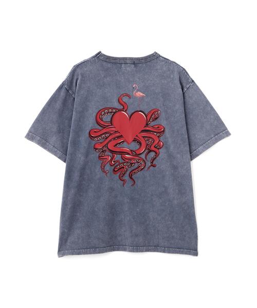 Schott(ショット)の「Schott/ショット/HEART OCTOPUS T-SHIRT/ハートオクトパス Tシャツ(Tシャツ/カットソー・メンズ・ネイビー/ブラック/ホワイト・M/L/2XL/XL)」の14枚目の写真