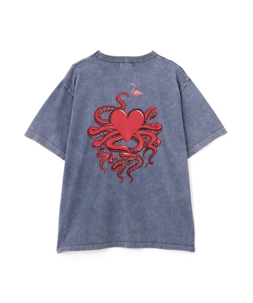 schott（ショット）の「Schott/ショット/HEART OCTOPUS T-SHIRT/ハートオクトパス Tシャツ（Tシャツ/カットソー・メンズ・ネイビー/ブラック/ホワイト・M/L/2XL/XL）」の3枚目の写真