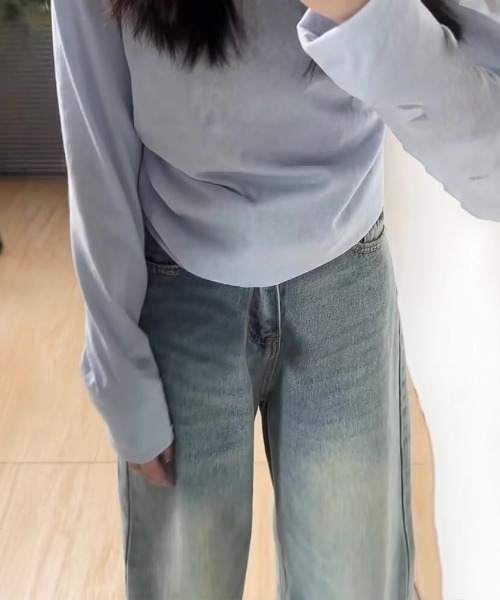 REBALANCE(リバランス)の「ワイドデニムパンツ(デニムパンツ・レディース・A・X-LARGE/LARGE/MEDIUM)」の4枚目の写真