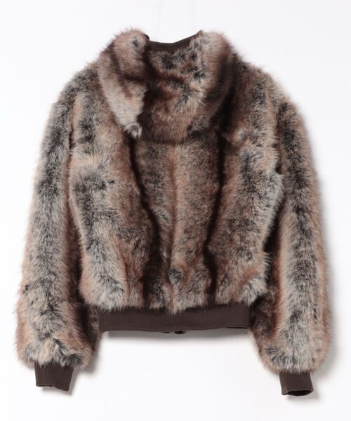 Jaded London(ジェイデッドロンドン)の「FAUX MINK ZIP THROUGH JACKET(その他アウター・レディース・ブラウン・X-SMALL/SMALL)」の4枚目の写真