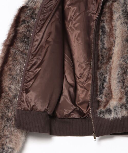 Jaded London(ジェイデッドロンドン)の「FAUX MINK ZIP THROUGH JACKET(その他アウター・レディース・ブラウン・X-SMALL/SMALL)」の5枚目の写真