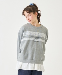 pom ponette junior（ポンポネットジュニア）の「レース裏毛プルオーバー×ペプラムTシャツ（アンサンブル）」