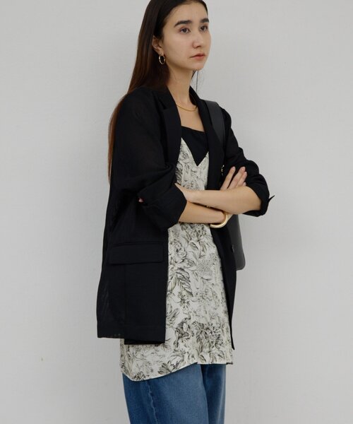 GALLARDAGALANTE（ガリャルダガランテ）の「シアーメッシュジャケット（テーラードジャケット・レディース・ブラック系その他2/ライトベージュ/ブラック系その他・1/0）」の7枚目の写真