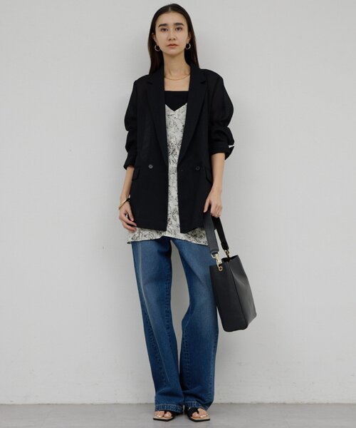 GALLARDAGALANTE（ガリャルダガランテ）の「シアーメッシュジャケット（テーラードジャケット・レディース・ブラック系その他2/ライトベージュ/ブラック系その他・1/0）」の9枚目の写真