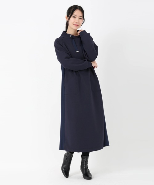 STRAWBERRY-FIELDS（ストロベリーフィールズ）の「プレイダンボール_タフタドッキングジャージワンピース（ワンピース・レディース・ネイビー/ライトグレー・2）」の2枚目の写真