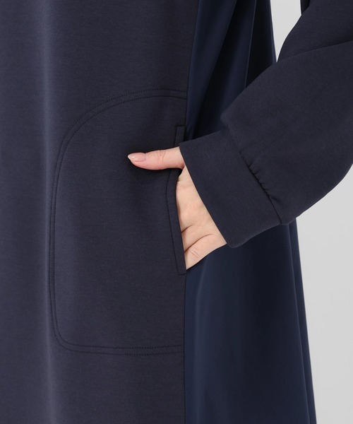 STRAWBERRY-FIELDS（ストロベリーフィールズ）の「プレイダンボール_タフタドッキングジャージワンピース（ワンピース・レディース・ネイビー/ライトグレー・2）」の9枚目の写真