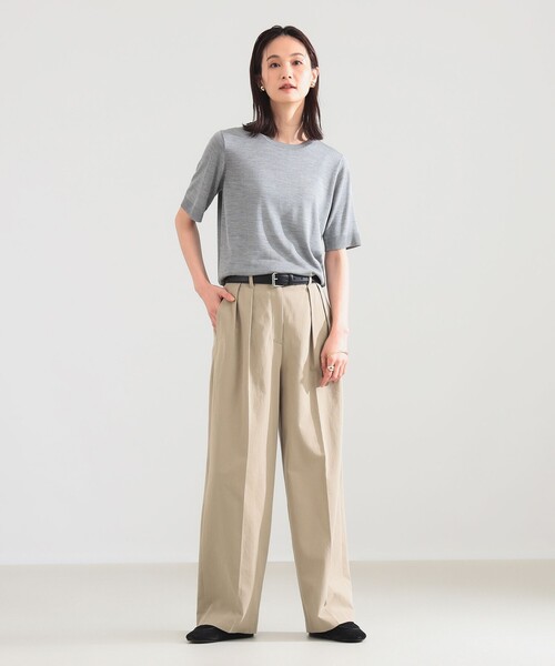 Demi-Luxe BEAMS(デミルクス ビームス)の「シルク ハーフスリーブ プルオーバー(ニット/セーター・レディース・ネイビー/グレー・ONE SIZE)」の20枚目の写真