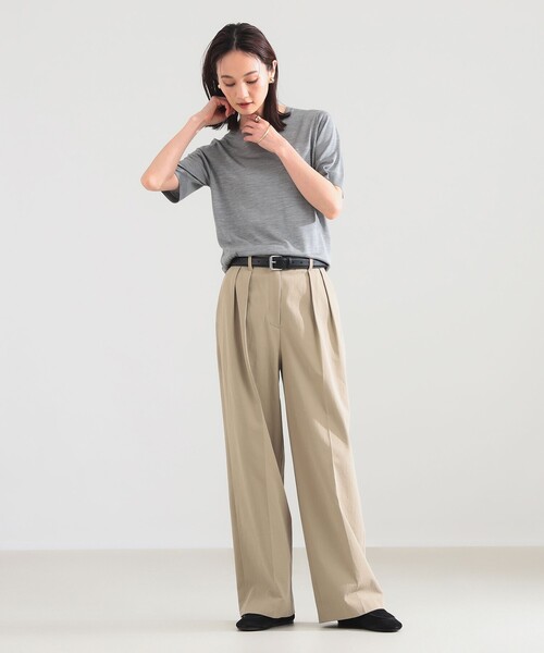 Demi-Luxe BEAMS(デミルクス ビームス)の「シルク ハーフスリーブ プルオーバー(ニット/セーター・レディース・ネイビー/グレー・ONE SIZE)」の21枚目の写真