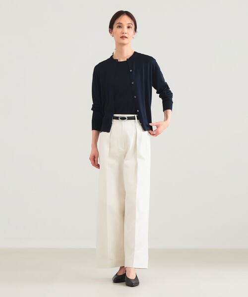 Demi-Luxe BEAMS(デミルクス ビームス)の「シルク ハーフスリーブ プルオーバー(ニット/セーター・レディース・ネイビー/グレー・ONE SIZE)」の6枚目の写真