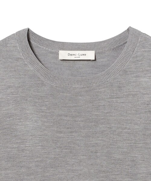 Demi-Luxe BEAMS(デミルクス ビームス)の「シルク ハーフスリーブ プルオーバー(ニット/セーター・レディース・ネイビー/グレー・ONE SIZE)」の14枚目の写真