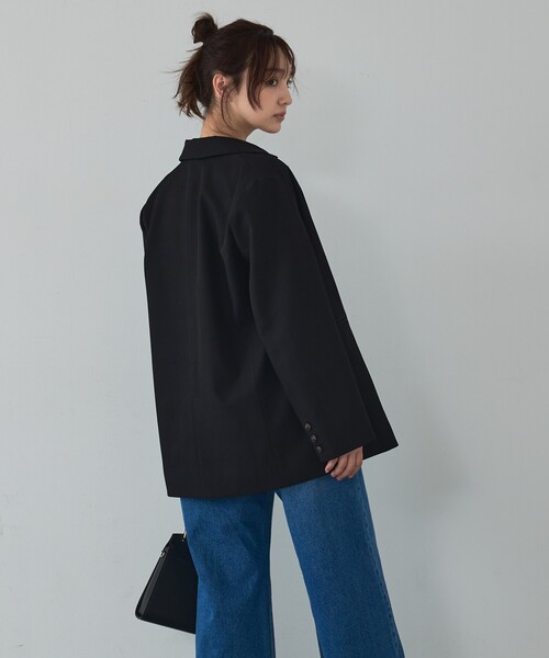 abahouse mavie(アバハウスマヴィ)の「【総裏】ダブルジャケット/フリーサイズ/春アウター/長袖/春服(テーラードジャケット・レディース・ベージュ/グレー/ブラック・フリー)」の13枚目の写真