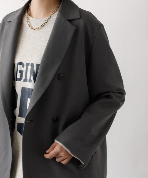 abahouse mavie(アバハウスマヴィ)の「【総裏】ダブルジャケット/フリーサイズ/春アウター/長袖/春服(テーラードジャケット・レディース・ベージュ/グレー/ブラック・フリー)」の5枚目の写真