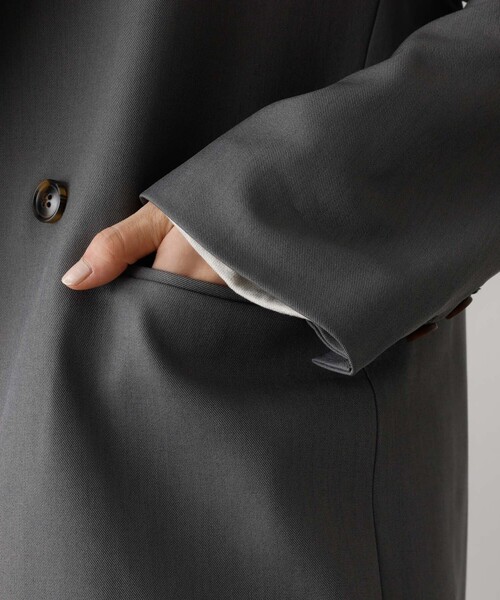 abahouse mavie(アバハウスマヴィ)の「【総裏】ダブルジャケット/フリーサイズ/春アウター/長袖/春服(テーラードジャケット・レディース・ベージュ/グレー/ブラック・フリー)」の6枚目の写真