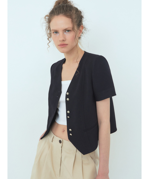 ETMON(エトモン)の「Double Button Tweed Jacket, Navy(その他アウター・レディース・その他・S/M)」の3枚目の写真