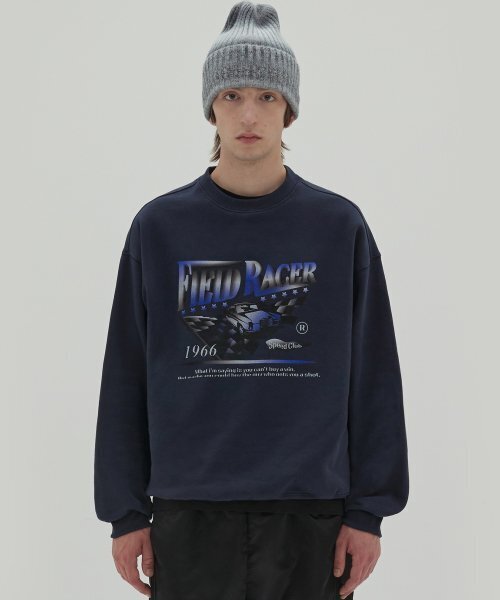 SECONDMONO(セカンドモノローグ)の「フィールドレーサーグラフィックオーバーサイズスウェットシャツネイビー SETS015NAVY(スウェット・メンズ・その他・M/L/S)」の5枚目の写真