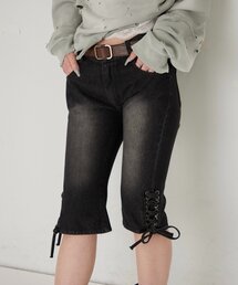 WHO'S WHO gallery | レースアップデニムカプリパンツ(デニムパンツ)