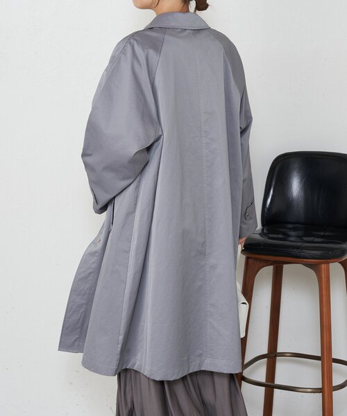 Jena espace merveilleux（ジェナ　エスパスメルヴェイユ）の「【着方で変わる】2WAYスタンドネックコート（ステンカラーコート・レディース・グレー/ライトベージュ・FREE）」の10枚目の写真