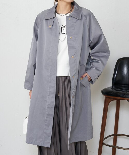 Jena espace merveilleux（ジェナ　エスパスメルヴェイユ）の「【着方で変わる】2WAYスタンドネックコート（ステンカラーコート・レディース・グレー/ライトベージュ・FREE）」の12枚目の写真
