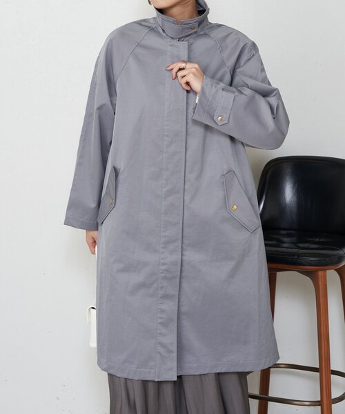 Jena espace merveilleux（ジェナ　エスパスメルヴェイユ）の「【着方で変わる】2WAYスタンドネックコート（ステンカラーコート・レディース・グレー/ライトベージュ・FREE）」の15枚目の写真