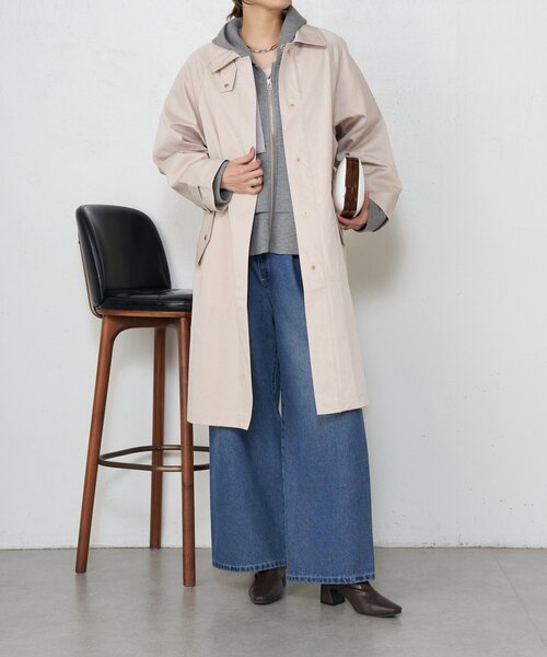 Jena espace merveilleux（ジェナ　エスパスメルヴェイユ）の「【着方で変わる】2WAYスタンドネックコート（ステンカラーコート・レディース・グレー/ライトベージュ・FREE）」の21枚目の写真