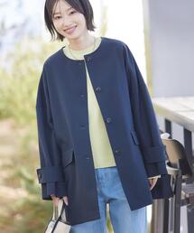 Dessin（デッサン）の「【花粉ガード 撥水加工 洗える】クルーネックスプリングコート（ノーカラーコート）」