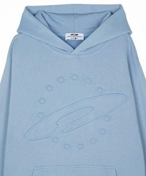FDR(エフディーアール)の「Embo Pigment Star Disk Logo Hoodie Blue(パーカー・メンズ・その他・S/M/L)」の16枚目の写真