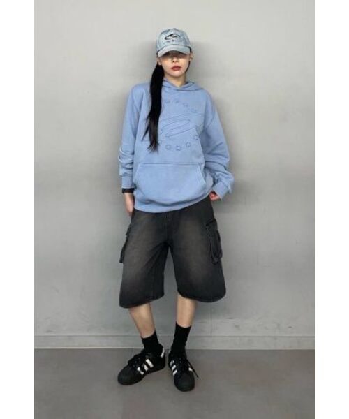 FDR(エフディーアール)の「Embo Pigment Star Disk Logo Hoodie Blue(パーカー・メンズ・その他・S/M/L)」の7枚目の写真