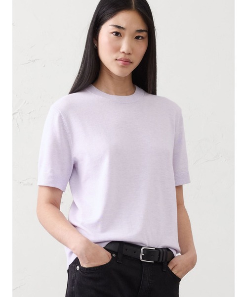 BANANA REPUBLIC FACTORY STORE(バナナリパブリック ファクトリーストア)の「BANANA REPUBLIC FACTORY STORE フォーエバー ショートスリーブ セーター(ニット/セーター・レディース・ライトブルー/ライラック/ホワイト/ネイビー/ブラック・L/M/XS/S)」の5枚目の写真