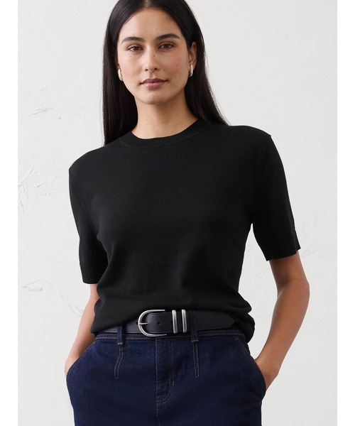 BANANA REPUBLIC FACTORY STORE(バナナリパブリック ファクトリーストア)の「BANANA REPUBLIC FACTORY STORE フォーエバー ショートスリーブ セーター(ニット/セーター・レディース・ライトブルー/ライラック/ホワイト/ネイビー/ブラック・L/M/XS/S)」の3枚目の写真