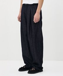 ERRORS EXCEPTED（エラーズエクスペクティド）の「LDP128DB プリーツリネンデニムパンツ (One wash)（デニムパンツ）」