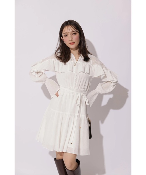 Apuweiser-riche（アプワイザーリッシェ）の「楊柳コットンティアードミニワンピース（ワンピース・レディース・オフホワイト/ブルーグレー・2/1）」の15枚目の写真