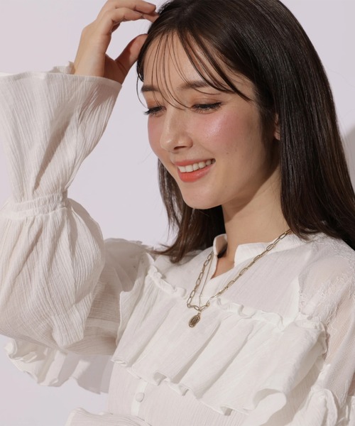 Apuweiser-riche（アプワイザーリッシェ）の「楊柳コットンティアードミニワンピース（ワンピース・レディース・オフホワイト/ブルーグレー・2/1）」の16枚目の写真