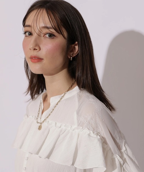 Apuweiser-riche（アプワイザーリッシェ）の「楊柳コットンティアードミニワンピース（ワンピース・レディース・オフホワイト/ブルーグレー・2/1）」の18枚目の写真