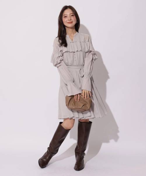 Apuweiser-riche（アプワイザーリッシェ）の「楊柳コットンティアードミニワンピース（ワンピース・レディース・オフホワイト/ブルーグレー・2/1）」の21枚目の写真