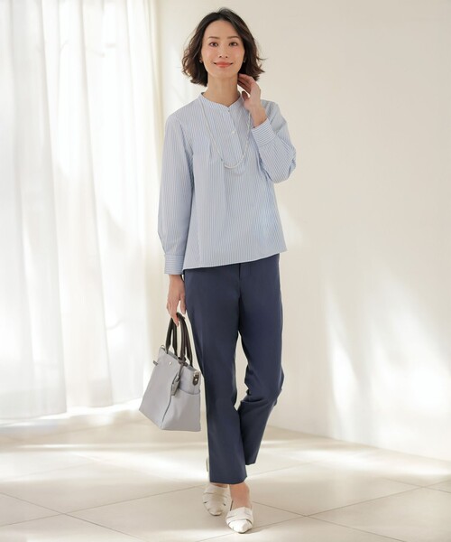 J.PRESS Ladies(J.プレス レディス)の「【WEB限定カラーあり】コンパクトエステネージュ スキッパー ブラウス(シャツ/ブラウス・レディース・ピンク系1/サックスブルー系1/サックスブルー系2/ブラウン系3/ネイビー系3・XS)」の11枚目の写真