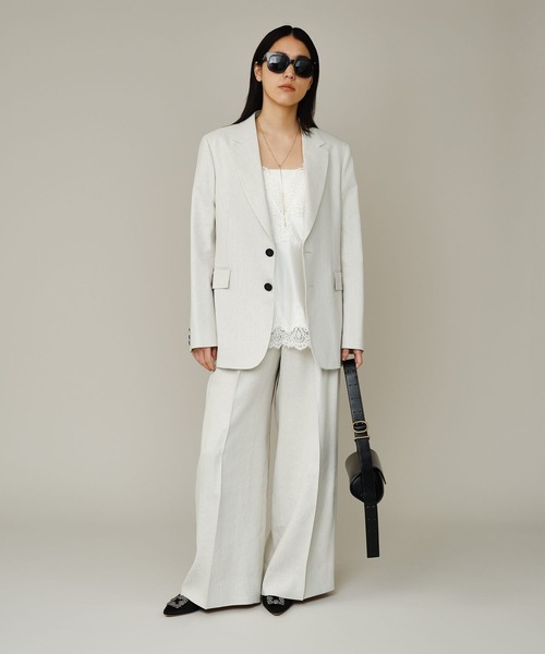 Chaos（カオス）の「Chaos(カオス)/ プラトワイドパンツ　【セットアップ可】（スラックス・レディース・ホワイト系その他/ブラック・38/36）」の3枚目の写真