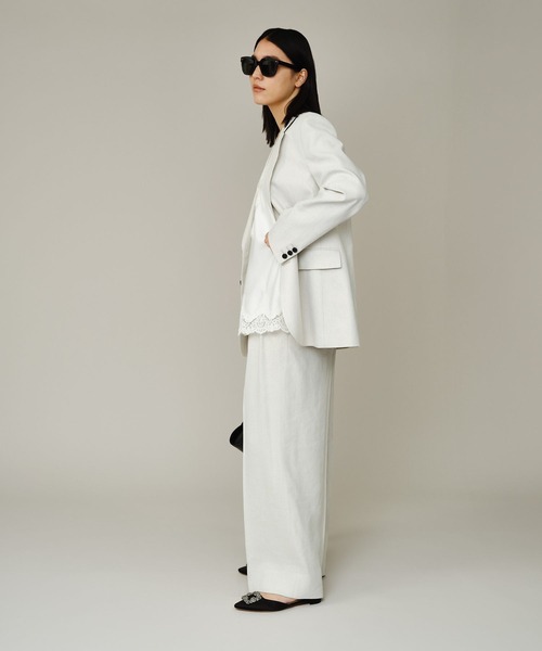 Chaos（カオス）の「Chaos(カオス)/ プラトワイドパンツ　【セットアップ可】（スラックス・レディース・ホワイト系その他/ブラック・38/36）」の6枚目の写真