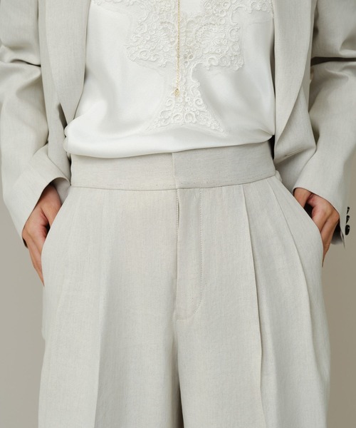 Chaos（カオス）の「Chaos(カオス)/ プラトワイドパンツ　【セットアップ可】（スラックス・レディース・ホワイト系その他/ブラック・38/36）」の11枚目の写真