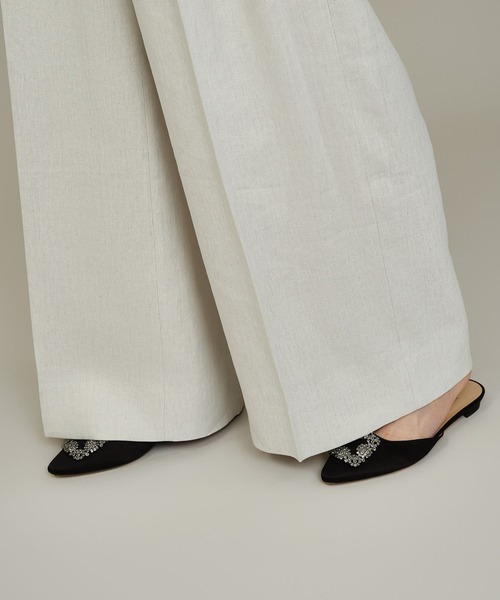 Chaos（カオス）の「Chaos(カオス)/ プラトワイドパンツ　【セットアップ可】（スラックス・レディース・ホワイト系その他/ブラック・38/36）」の12枚目の写真