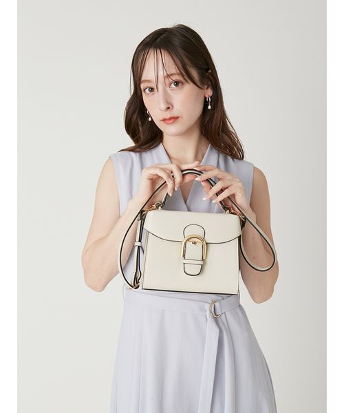 FRAY I.D(フレイアイディー)の「トラペーズフラップバックルバッグ(ハンドバッグ・レディース・ブラック/ライトベージュ/マルチ/ライム・F)」の16枚目の写真