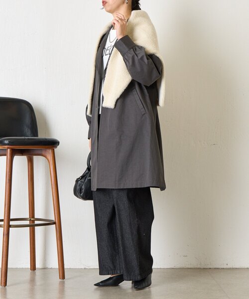 Jena espace merveilleux(ジェナ エスパスメルヴェイユ)の「【軽量/体系カバー】バックタックチェスターコート(その他アウター・レディース・チャコールグレー/ベージュ・FREE)」の4枚目の写真