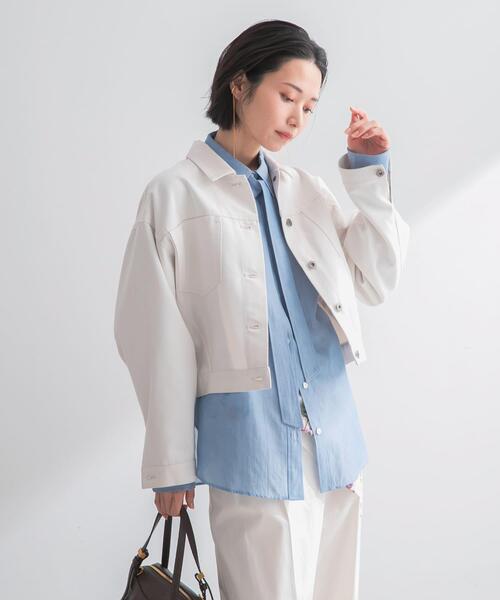 URBAN RESEARCH ROSSO WOMEN（アーバンリサーチ　ロッソ）の「デニムドルマンジャケット（デニムジャケット・レディース・オフホワイト/インディゴブルー・FREE）」の5枚目の写真