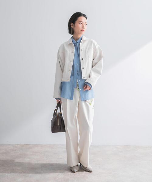 URBAN RESEARCH ROSSO WOMEN（アーバンリサーチ　ロッソ）の「デニムドルマンジャケット（デニムジャケット・レディース・オフホワイト/インディゴブルー・FREE）」の9枚目の写真