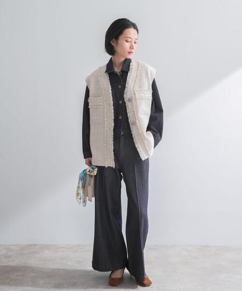 URBAN RESEARCH ROSSO WOMEN（アーバンリサーチ　ロッソ）の「デニムドルマンジャケット（デニムジャケット・レディース・オフホワイト/インディゴブルー・FREE）」の19枚目の写真