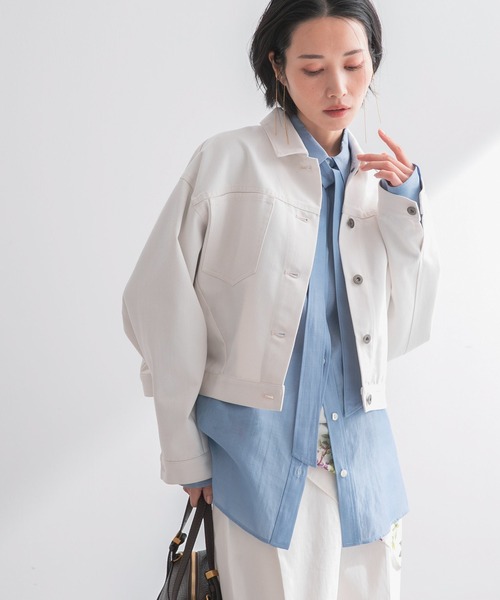 URBAN RESEARCH ROSSO WOMEN（アーバンリサーチ　ロッソ）の「デニムドルマンジャケット（デニムジャケット・レディース・オフホワイト/インディゴブルー・FREE）」の3枚目の写真