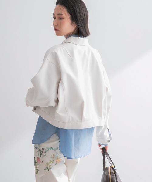 URBAN RESEARCH ROSSO WOMEN（アーバンリサーチ　ロッソ）の「デニムドルマンジャケット（デニムジャケット・レディース・オフホワイト/インディゴブルー・FREE）」の5枚目の写真