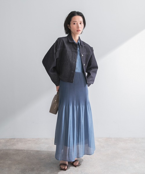 URBAN RESEARCH ROSSO WOMEN（アーバンリサーチ　ロッソ）の「デニムドルマンジャケット（デニムジャケット・レディース・オフホワイト/インディゴブルー・FREE）」の9枚目の写真